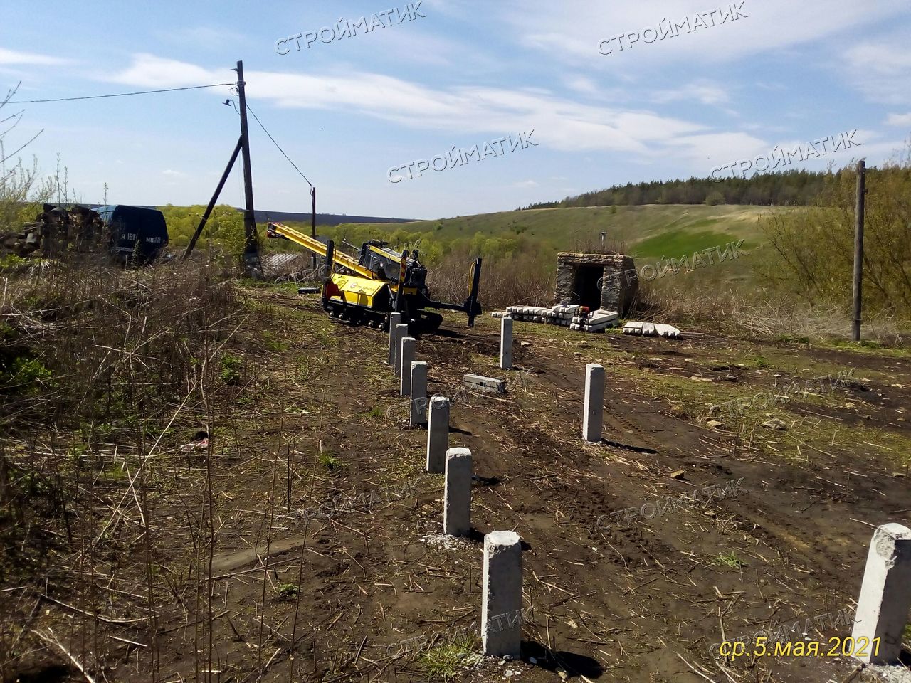 Свайный ЖБ фундамент под дом из бруса